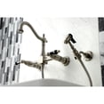 thumbnail image 4 of Kingston Brass KS1268PKLBS Duchess Double-Handle Wall-Mount Bridge Kitchen Faucet with Brass Sprayer, Brushed Nickel, 4 of 7