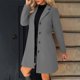 thumbnail image 1 of AUNVITO Women's Solid Color Casual Thick Fleece Coat Stand Collar Lined Button Fur Trim Pockets Warm Winter Long Sleeve Jacket, 1 of 9