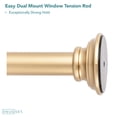 thumbnail image 2 of SnugSet Easy-Install Ultra Secure Hold 7/8" Diameter Gold Window Tension Rod, 30"-52", 2 of 10