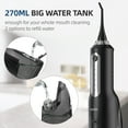 thumbnail image 2 of Sejoy Cordless Water Flosser Dental Teeth Cleaner, Professional 270ML Tank USB Rechargeable Dental Oral Irrigator for Home and Travel, 5 Modes 8 Jet Tips, IPX7 Waterproof, Easy-to-Clean,Black, 2 of 10