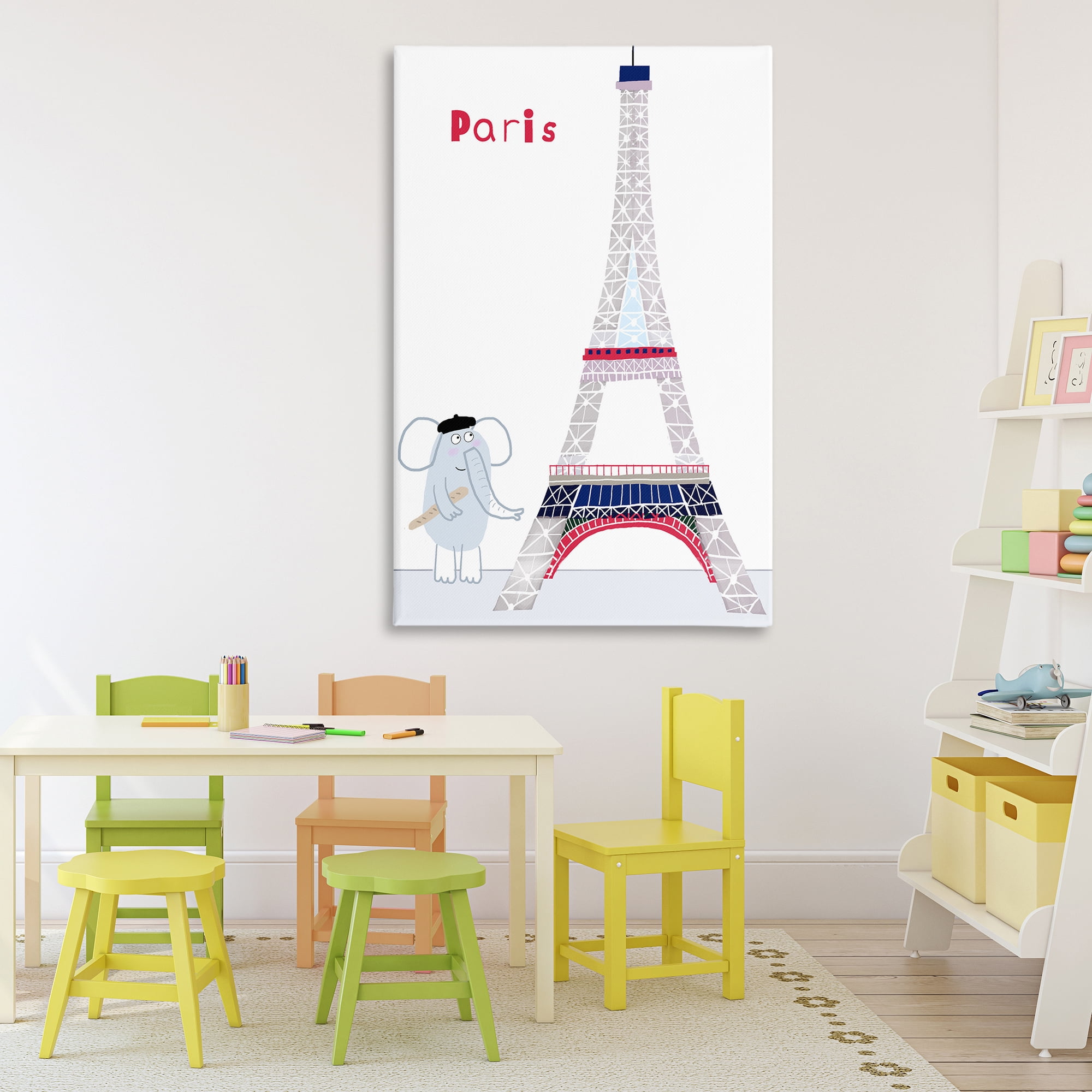 Elephant & Eiffel Tower Canvas Wall Art, design by Carla Daly