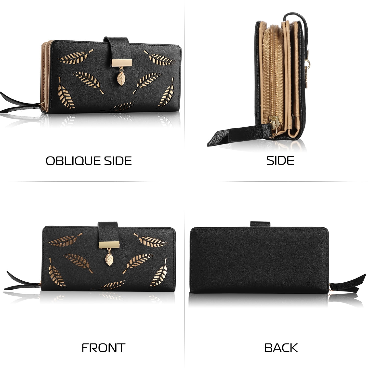 YU-NIYUT Women RFID Blocking Faux Leather Clutch Bag Wallet Phone Card Holder Long Purse