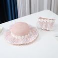 thumbnail image 2 of Zanarzt Beach Hat Toddler Girls Straw Hat and Shoulder Bag Set Daisy Flower Beach Cap Wide Brim Summer Sun Hat Foldable Hat Pink,One Size, 2 of 8