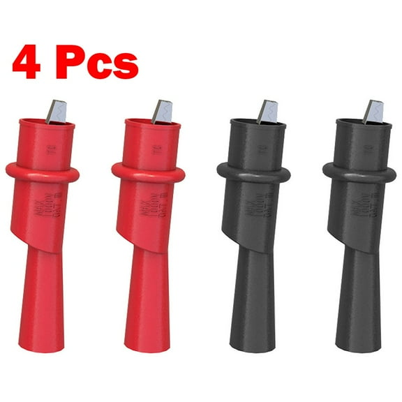 4pcs Multimeter Push on For Alligator Clip Insulated Crocodile Clamp for Electrical