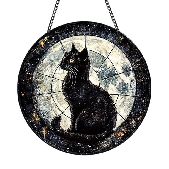 Colorful Acrylic Suncatcher, Flower Hanging Window Decor with Printed Stained Glass Style Design Sun Catcher, Rainbow Maker Wall Art, Gift Idea & Garden Ornament Indoor Outdoor Use 7.8 x 7.8 inch