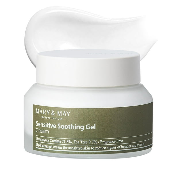 Crema facial Mary&May, gel calmante para sensibilidad, 75 ml, con árbol de té