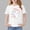 White, variant on WQNVRNR Girls Rabbit Print T-Shirt- Short Sleeve Cute Summer Cotton Crew Neck Pullover Top White Size 5