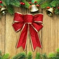 thumbnail image 2 of LNGOOR 5 Pcs 25cm Gold Wreath Bows for Christmas Outdoor Decorations Striped Ribbons for Crafts, 2 of 6