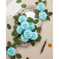 thumbnail image 4 of 25Pcs Artificial Roses Flowers Fake Roses with Stems Real Touch Foam Flowers for DIY Wedding Bouquet Baby Shower Centerpiece Floral Arrangement Party Home Decor(Hunt Green), 4 of 5