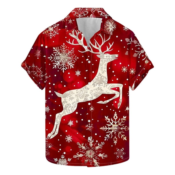 Camisas de Manga Larga para Hombres, Botón de Impresión Blusa de Cuello, Camisa de Poliéster de Moda Casual