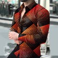 thumbnail image 2 of Chaqueta casual de camisa de solapa estampada a cuadros estampada en contraste para hombre Pompotops  oipoqjl12735, 2 of 7