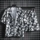 thumbnail image 3 of Conjuntos de camisas para hombre, conjuntos de playa blancos, conjunto de 2 piezas, conjunto coreano de dos camisetas, pantalones cortos, trajes para hombre, elegantes, 5xl, elásticos, sueltos, fresco, 3 of 5