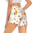 thumbnail image 3 of Goofa Squirrel Maple Leaves And Nuts Printed Women 2 in 1 Running Shorts,Quick Dry Athletic Workout Shorts,High Waisted Athletic Shorts with Liner Pockets-, 3 of 9