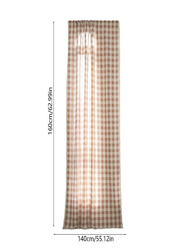 Woven Trends Farmhouse Curtains,Rural Style Curtain 23"x55" Classic Country Plaid Gingham Checkered Design Machine Washable for Living Room Bedroom Balcony Modern Home Decor