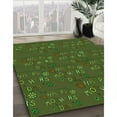 thumbnail image 2 of Ahgly Company Indoor Round Patterned Dark Lime Green Area Rugs, 6' Round, 2 of 6