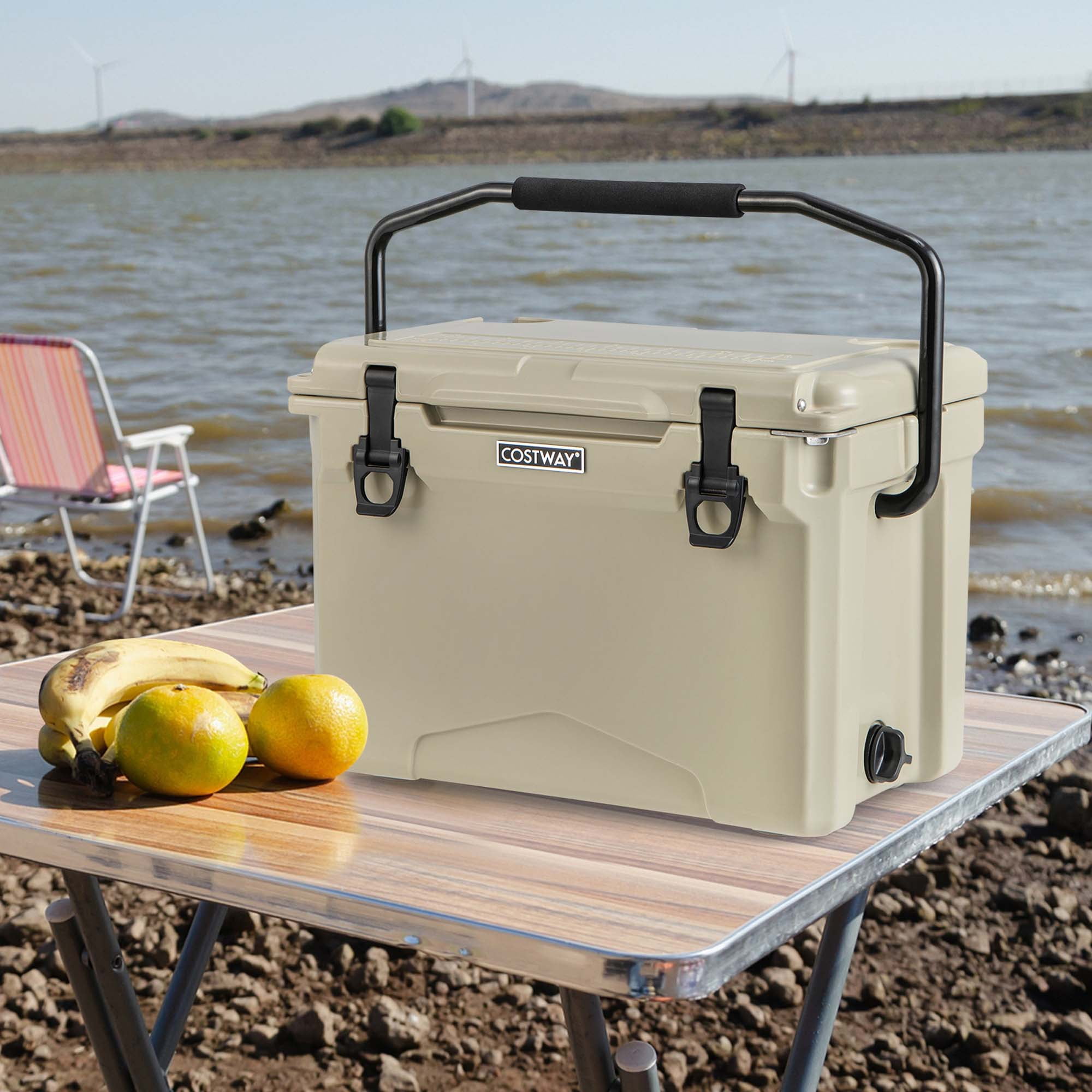 Costway 25 QT Portable Cooler with Latch Handle, Rotomolded 