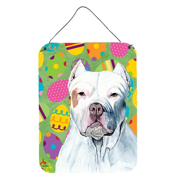 Pit Bull Easter Eggtravaganza Aluminium Metal Wall or Door Hanging Prints
