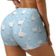 thumbnail image 1 of Fotbe Goose White Flowers Shorts Sin Costuras – Shorts Deportivos de Cintura Alta para Mujer, Elásticos para Gimnasio, Yoga, Running o Ciclismo-Medium, 1 of 8
