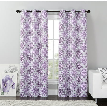 VCNY Home Purple Rye Mosaic Blackout Grommet Top Window Curtain Panel, Multiple Sizes Available VCNY Home Purple Rye Mosaic Blackout Grommet Top Window Curtain Panel, Multiple Sizes Available