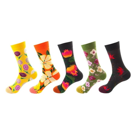 

Rovga 5 Pairs Women Socks Print Socks Gifts Cotton Long Funny Socks For Women Novelty Funky Cute Socks Casual Socks
