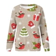 thumbnail image 4 of Amzcrzy Sweat-Shirt pour Femmes, Col Rond, Imprimé de Noël, Manches Longues, Sans Capuche, Chandail de Noël, S, 4 of 5