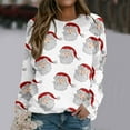 thumbnail image 2 of Bmisegm T-Shirt à Manches Longues pour Femmes, Col Rond, Imprimé, Blanc TG, 2 of 5