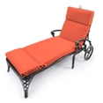 thumbnail image 4 of Jordan Manufacturing Sunbrella 72" x 22" Canvas Melon Solid Rectangular Outdoor Chaise Lounge Cushion with Ties and Hanger Loop, 4 of 13
