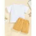 thumbnail image 3 of 2 Pieces Toddler Boys Suit Set Skateboard/ Letter Print Round Neck Short Sleeve Tops Shorts Summer Outfits, 3 of 9