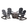 thumbnail image 1 of Noble House Maison Outdoor 5 Pc Rocking Chair Set w/ Fire Pit Gray, 1 of 10