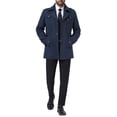 thumbnail image 2 of Abrigo de media longitud INSPIRE CHIC para hombre, abrigo de invierno con cremallera de un solo botón, abrigo de negocios con cuello de bufanda, talla XL, azul oscuro, 2 of 6