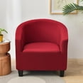 thumbnail image 3 of Solid Color Stretch Sofa Slipcover Loveseat Cushion with Arms and Seat Chair Covers Armchair Slipcovers for Bedroom Living Room Red, 3 of 10