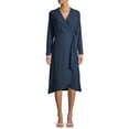 thumbnail image 2 of Time and Tru Women's Long Sleeve Faux Wrap Dress, 2 of 6