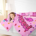 thumbnail image 3 of spefrowx Girly Pink Letter E Queen Comforter Set for Kids Girls, Kawaii Princess Bow Comforter Sets Queen, Pink Reversible, 3 Pieces, 1 Comforter and 2 Pillowcases, 3 of 6