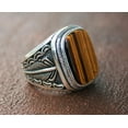 thumbnail image 2 of Roarsilver Sterling Silver Ring, Tiger Eye Stone, Handmade 925k Silver, Gift For Him and Her | 6.5, 2 of 6