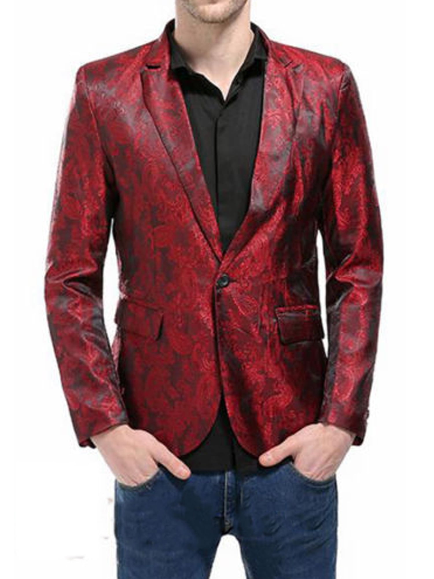 wereld Beperkt Kantine Gwiyeopda Men Western Body Fitting Formal One Button Blazer Shape Coat  Jacket M-3XL - Walmart.com