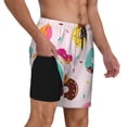 thumbnail image 3 of Picia Donut pattern Mens Swim Trunks with Compression Liner Stretch Beach Shorts Quick Dry with Zipper Pockets No-Chafing Board Shorts-Small, 3 of 9