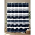 thumbnail image 4 of Navy Blue Shower Curtain, Grey Black Stripe Abstract Geometric Striped Waterproof Shower Curtain Set with 12 Hooks Lightweight Washable Fabric Shower Curtains for Bathroom 72x72 Inches, 4 of 6