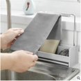 thumbnail image 2 of Escurridor de doble almacenamiento para fregadero de cocina, estante para piscina, organizador de esponjas y paños, organizador de cocina, 2 of 5