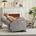 thumbnail image 3 of MCombo Power Lift Recliner Chair with Massage and Dual Heating, Adjustable Headrest, Extended Footrest for Big Elderly, Fabric (Mist Grey), 3 of 10