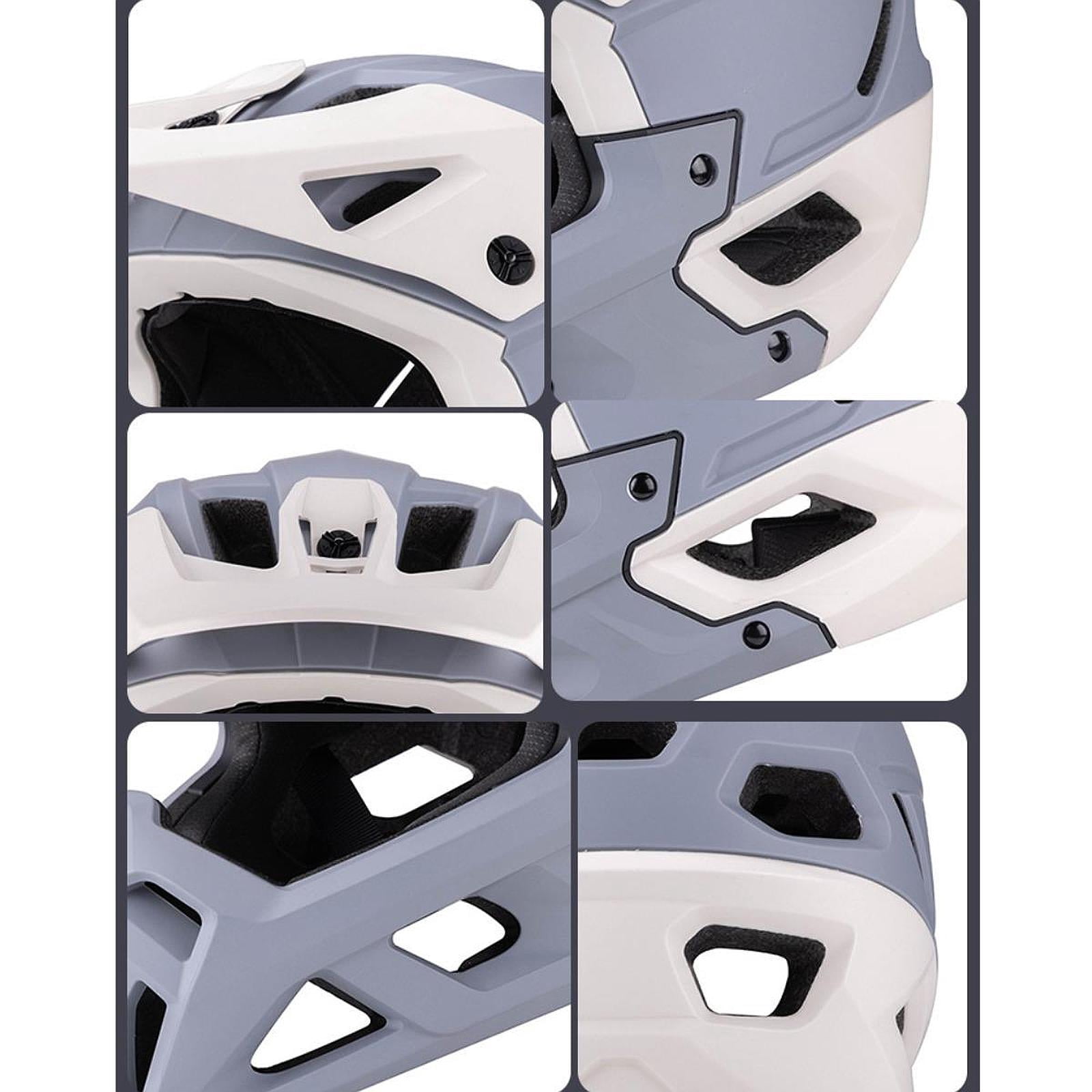 DimyFew Mountain Bike Helmet Mountain & Road , Lightweight, Ventilation, Breathable with Removable Chin Pad, Cycling Helmet Grey White