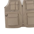 thumbnail image 6 of Men's Fishing Vest Multi Pockets Outerwear Quick Dry Breathable Lightweight Vest Khaki XL, 6 of 8