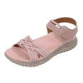 thumbnail image 4 of Dakaela Women's Walking Sport Sandals Lightweight Open Toe Strappy Hiking Camping Summer Shoes with Adjustable Straps and Arch Support Pink 7, 4 of 5