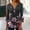 Black, variant on Spring/Fall Women's Trendy Loose-Fit 3/4-Sleeves V-Neck Printed Blouse Casual Fashion Shirt Tops