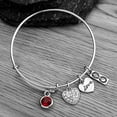 thumbnail image 2 of Birthstone Bracelet, Birthstone Jewelry, Birthstone Charm Bracelets, Birthstone Bangle Bracelet, for Women and Girls (January), 2 of 7