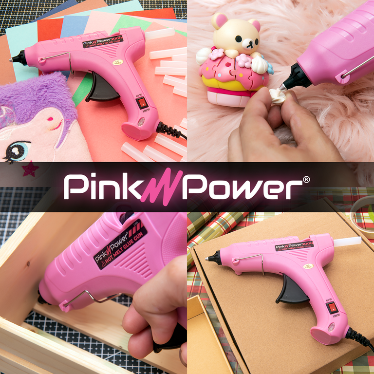Hot Glue Gun, 20V Pink Cordless Glue Gun 30 PCS Full Size Glue Sticks, 2Ah  Rechargeable
