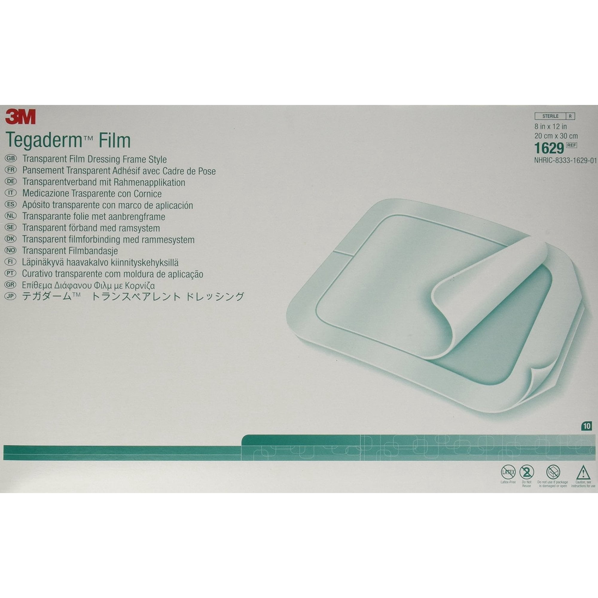 Tegaderm 8" x 12" Transparent Film Dressing - Box of 10