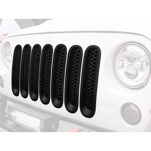 Insertos de parrilla Hooke Road para Jeep Wrangler JK, color negro mate