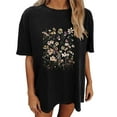 thumbnail image 2 of Njoeus Graphic Tees for Women Tshirts Shirts for Women Oversized Tshirts for Women Summer Floral Printed T Shirt Cute Flower Graphic Tees for Women Girls Loose Fitted Crew Neck Short Sleeve Casual Tun, 2 of 5