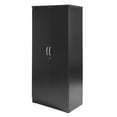thumbnail image 3 of Better Home Products Harmony Wood Two Door Armoire Wardrobe Cabinet in Black, 3 of 5