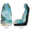 thumbnail image 3 of Tropical Beach Paradise Car Seat Cover Set Auto Front Bucket Cushion Protect Accessories 2 Piece, 3 of 6